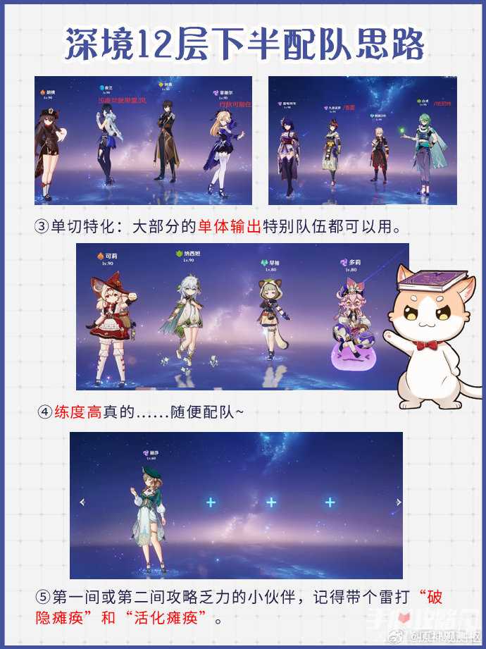 《原神》4.2深渊11层与12层的通关思路和配对参考