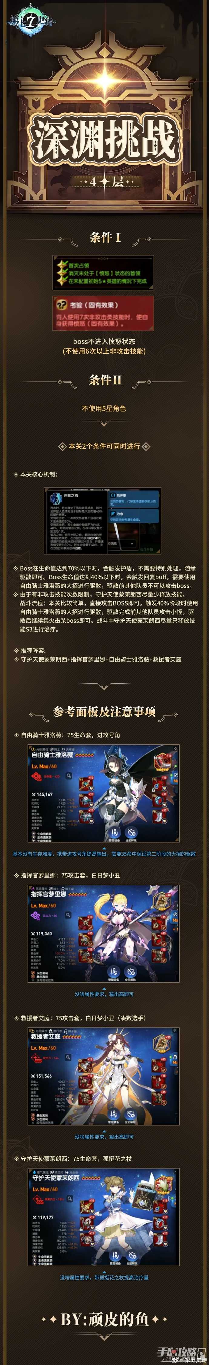 《第七史诗》4层、5层、6层深渊挑战难度通关攻略