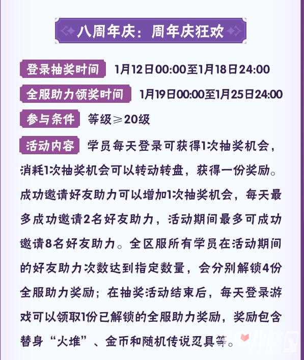 《火影忍者手游》八周年活动大全